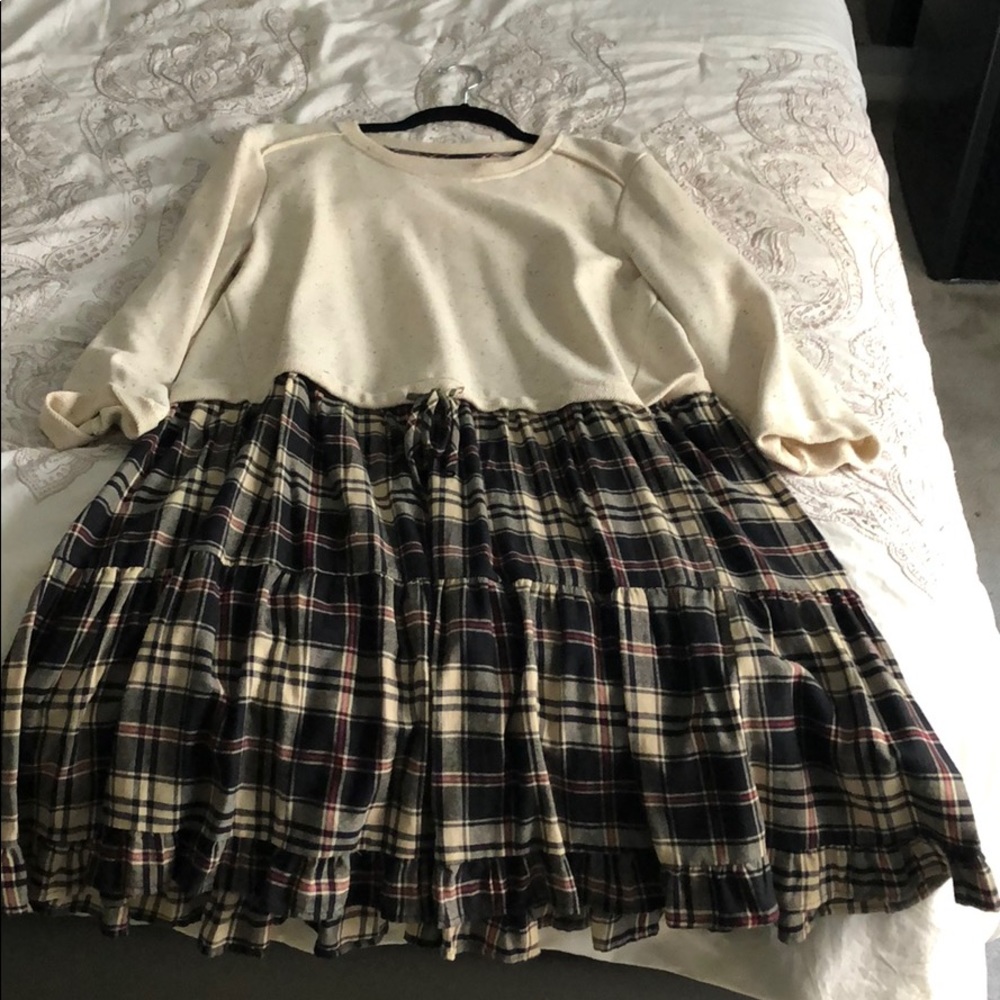 Anthropologie Plaid Sweater Dresss